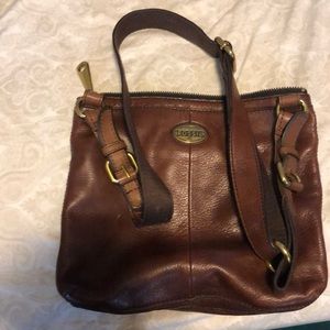 Brown Fossil Leather shoulder bag